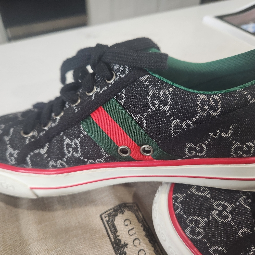 Gucci Black All-Over Logo Sneakers - Picture 5 of 5